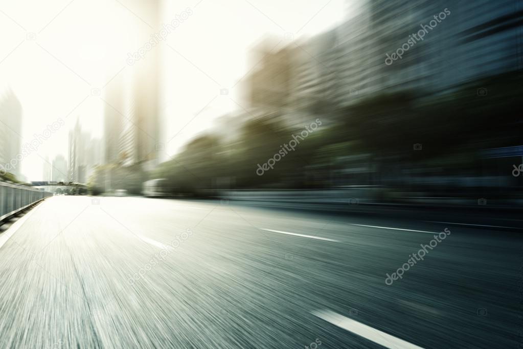 Blurred urban road