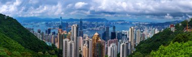 Panoramik manzarası ve cityscape Hong Kong