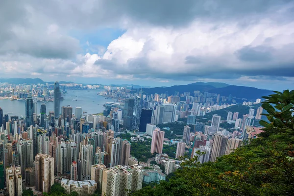 Widok na panoramę miasta i gród Hong Kong — Zdjęcie stockowe