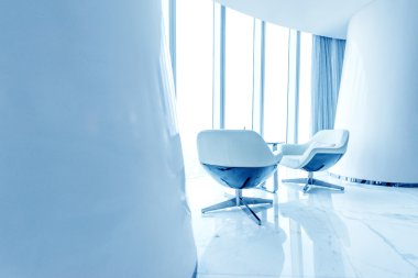 fütüristik iç dekorasyonda beyaz renk uyumu