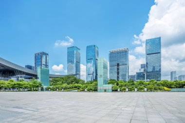boş Meydanı ve gökdelenler Shenzheng Çin'in