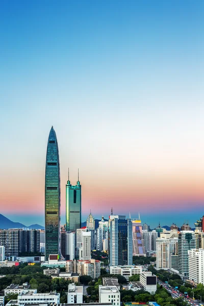 Skyscrapers and mansions of a modern city — Stock Photo, Image