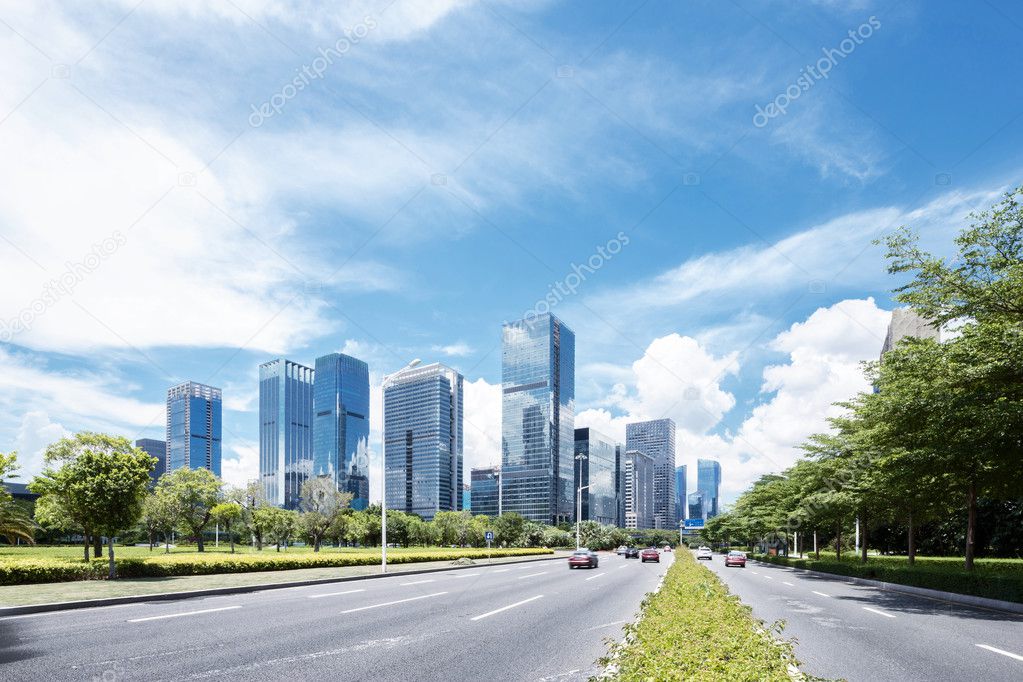 asphalt road of a modern city