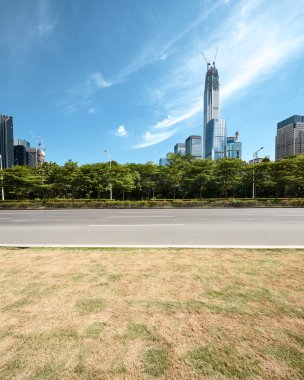 asfalt yol, modern bir şehir