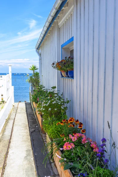 Cabanes à côté d'une ruelle d'un petit pays — Photo