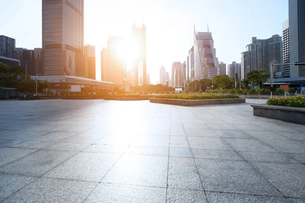 Marble square under golden sunbeam — Stock Photo, Image