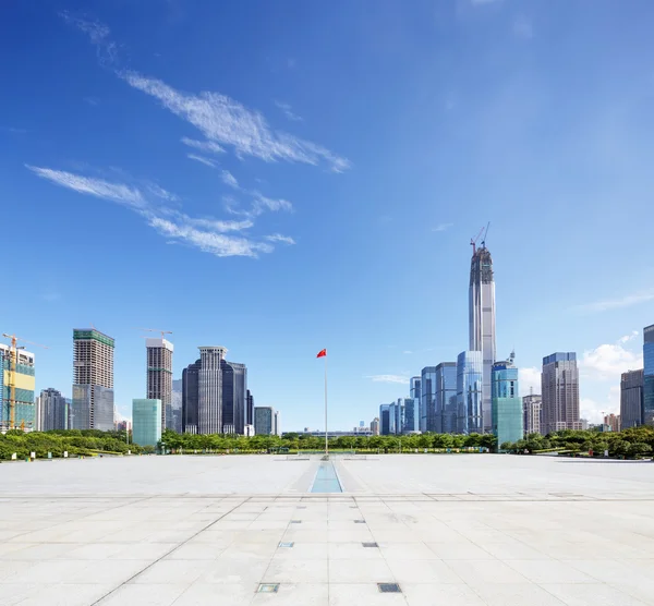 Modern square and skyscrapers — Stock Photo, Image