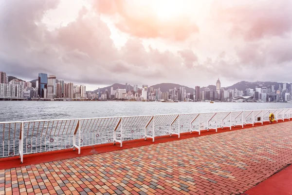 Sightseeing bridge with red floor — Stock Photo, Image