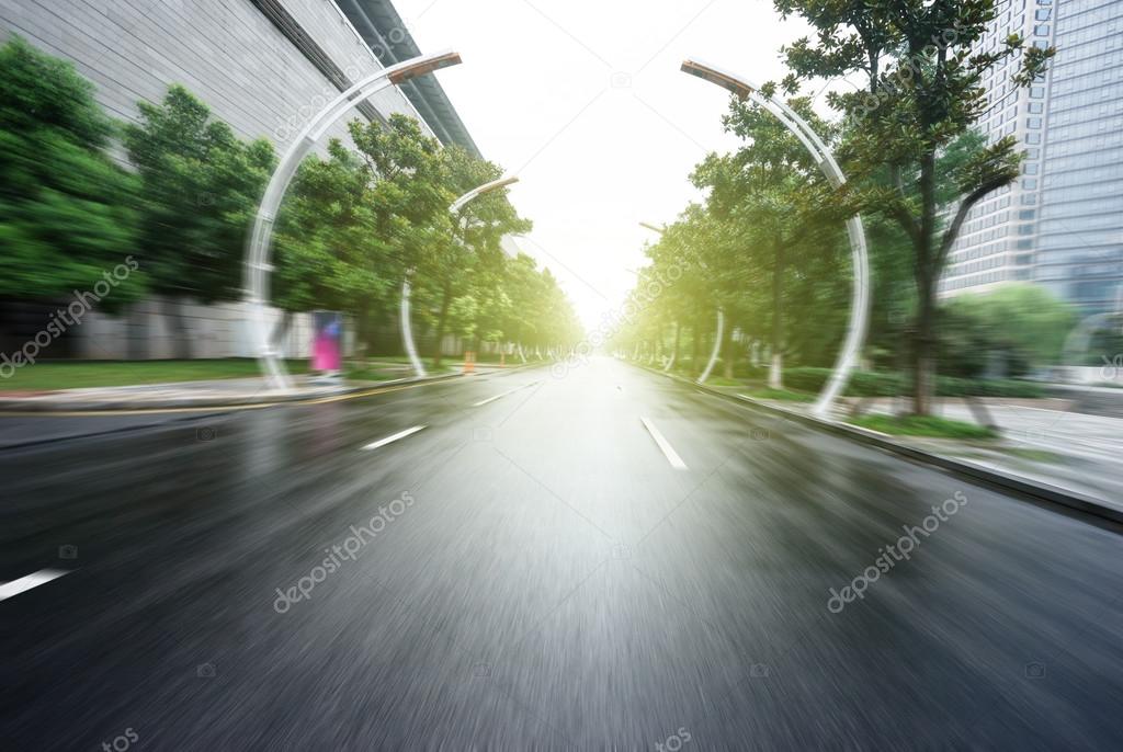 asphalt road of a modern city