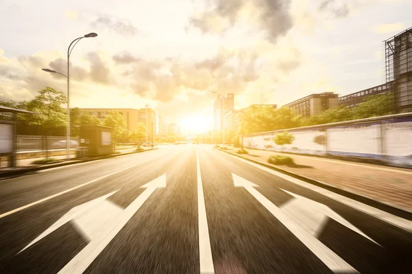 Asphalt road in morden city — Stock Photo, Image