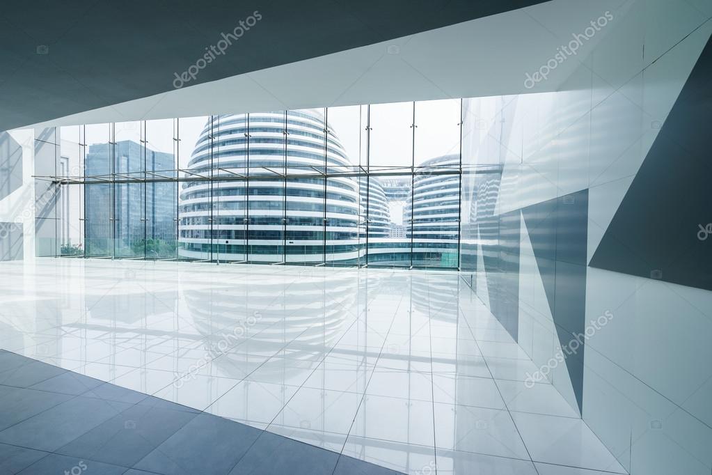 modern building interior view with window
