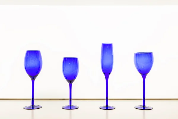 Blue goblets against white background — Stock Photo, Image