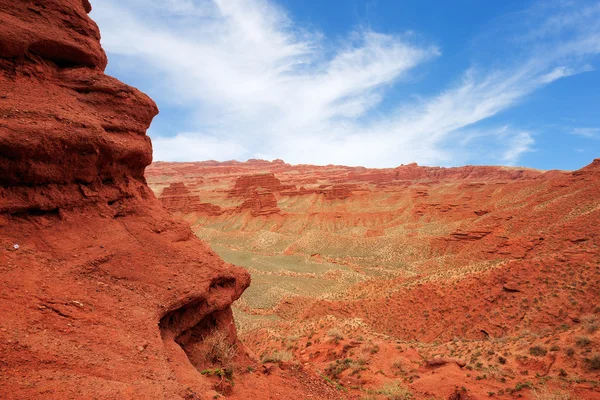 Landskap av röd sandsten i Zhangye — Stockfoto