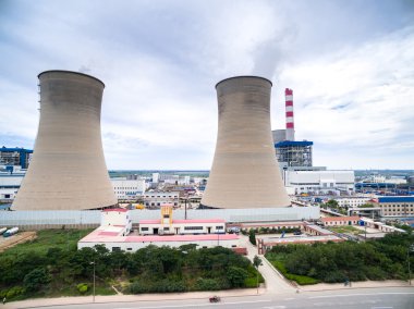 manzarası, kuleleri ve baca Santrali