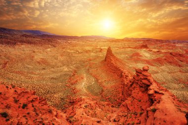 manzara Zhangye kırmızı kumtaşı