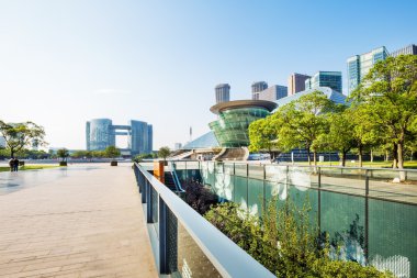 manzarası ve modern binalar boş yere önü