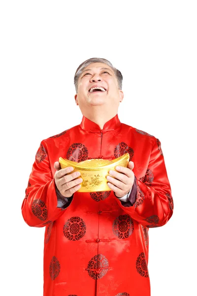 Man in het Mandarijn voordat Chinees Nieuwjaar — Stockfoto