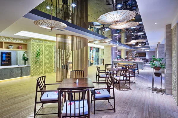 Interior of modern cafeteria of hotel — Stock Photo, Image