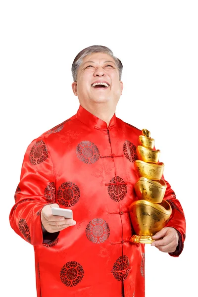 Старий з Мандарин у китайський новий рік — стокове фото