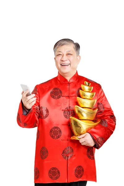 Man in het Mandarijn voordat Chinees Nieuwjaar — Stockfoto