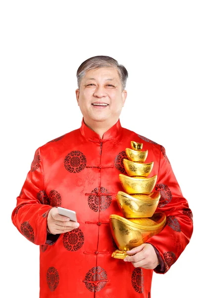 Мужчина в костюме перед китайским Новым годом — стоковое фото