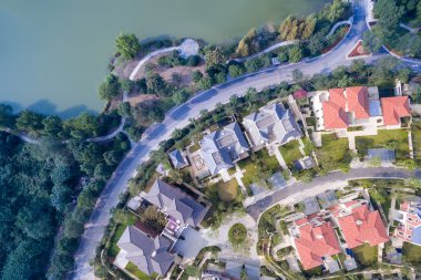 modern Villaları havadan görünümü