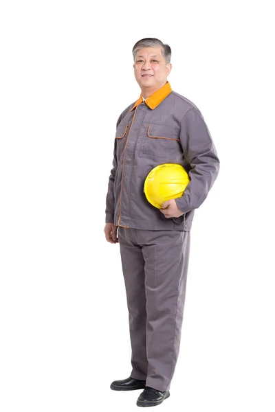 Μηχανικός με ειδικό κίτρινο κράνος — Φωτογραφία Αρχείου