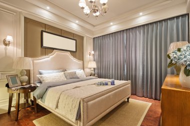 Modern yatak odasının içi