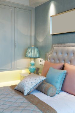 Modern yatak odasının içi