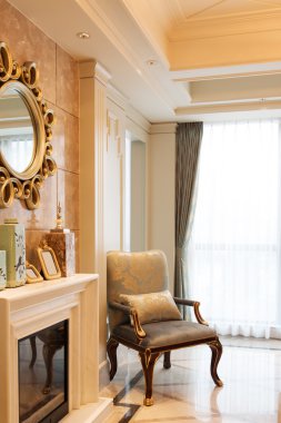 Modern oturma odasının içi.