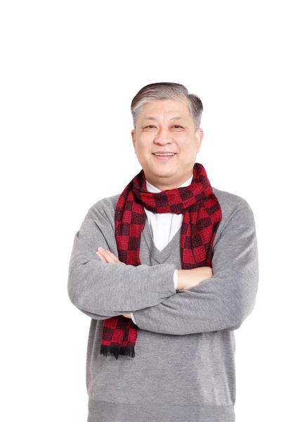 Viejo sonriente asiático hombre — Foto de Stock