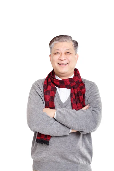 Eski gülümseyen Asyalı adam — Stok fotoğraf