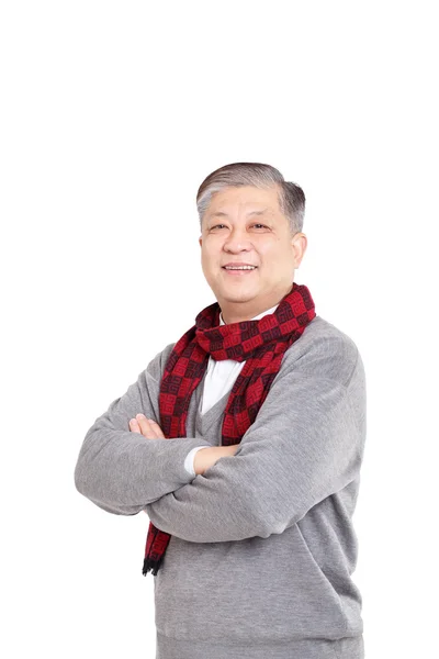 Old smiling Asian man — Stock Photo, Image