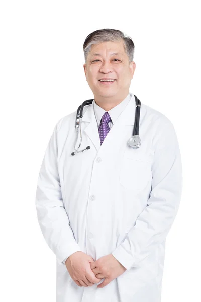 Oude Aziatische man dokter glimlachen — Stockfoto