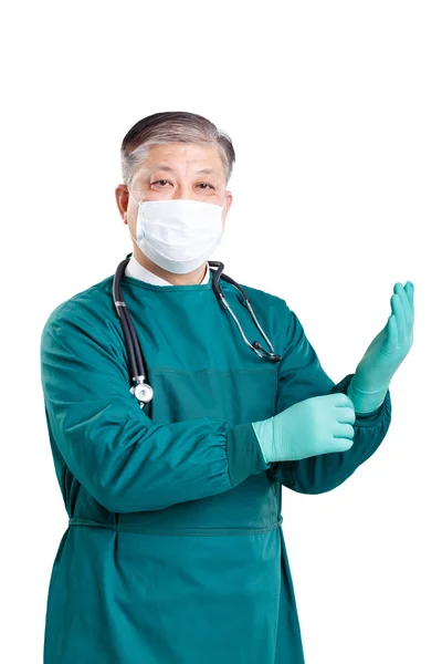 Alter asiatischer Mann chirurgischer Arzt — Stockfoto