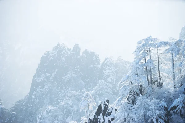 Escena de nieve de la colina Huangshan en invierno — Foto de Stock