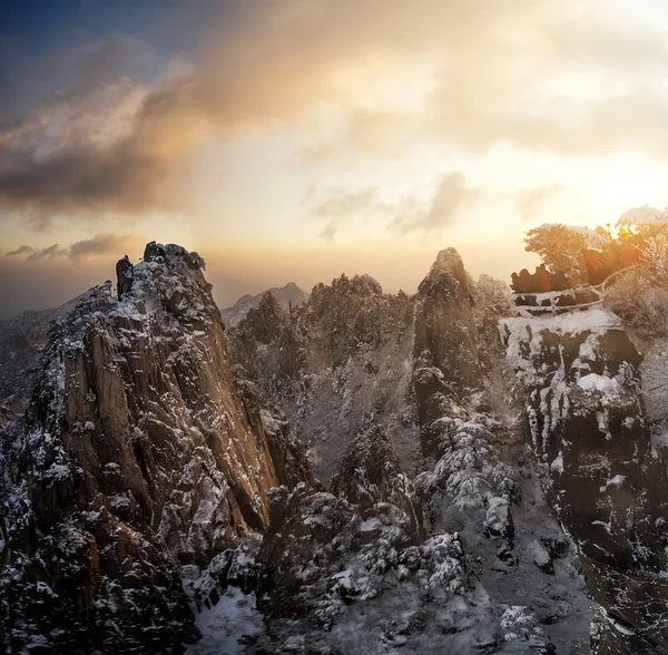 Scena della neve della collina di Huangshan in inverno — Foto Stock