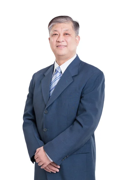 Old Asian businessman in blue suit — Stock Photo, Image