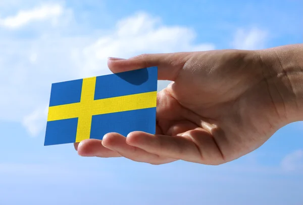 Nationella flagga Sverige — Stockfoto