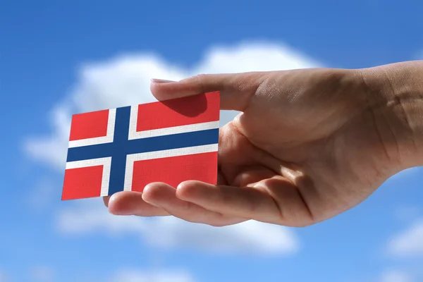 Kleine norwegische Flagge — Stockfoto