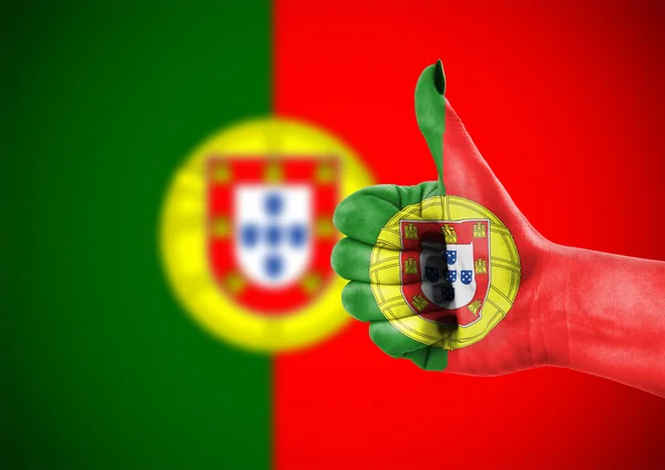 Flag of Portugal on hand — Stock Photo, Image