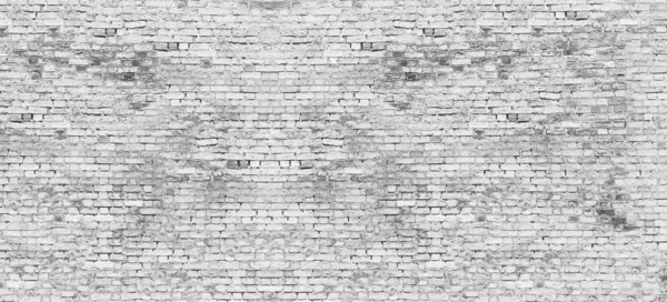 Dlouhé bílé cihlová zeď — Stock fotografie