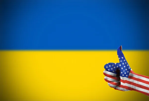 Unterstützung der Vereinigten Staaten für die Ukraine — Stockfoto