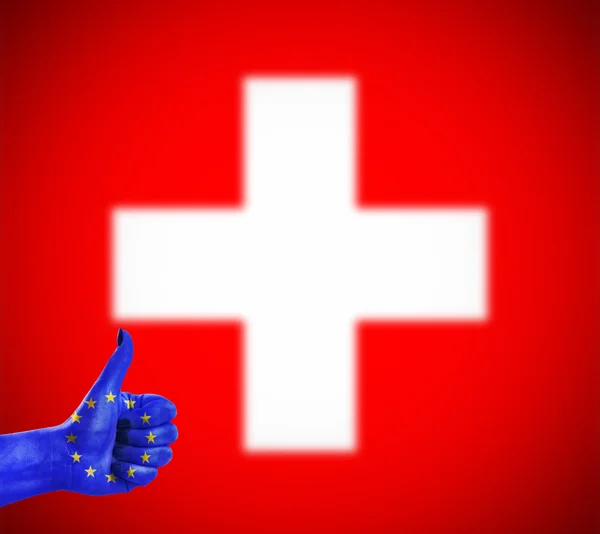 스위스에 대 한 유럽 연합의 긍정적인 태도 — 스톡 사진