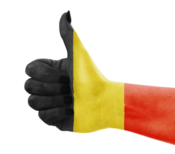 Vlag van België aan de hand — Stockfoto