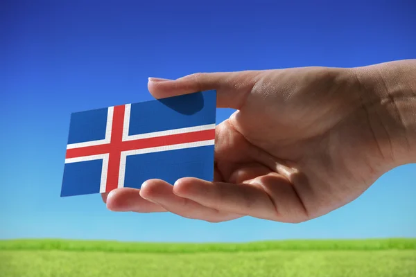 Bandera pequeña de Islandia — Foto de Stock