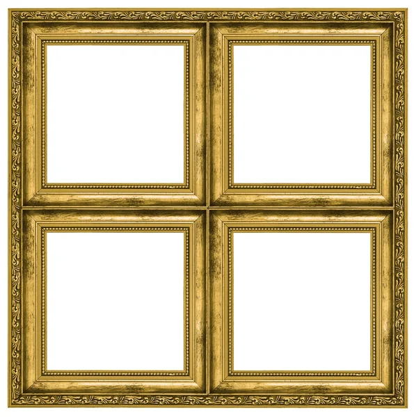 Golden quadruple frame — Stock Photo, Image