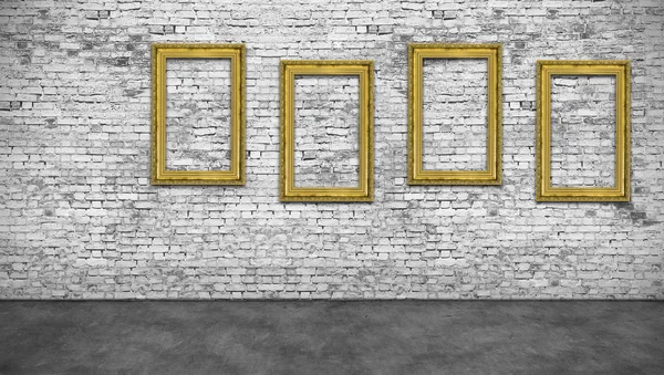 Four vertical golden frames — Stock Photo, Image