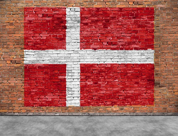 Σημαία της Δανίας και προσκηνίου — Φωτογραφία Αρχείου