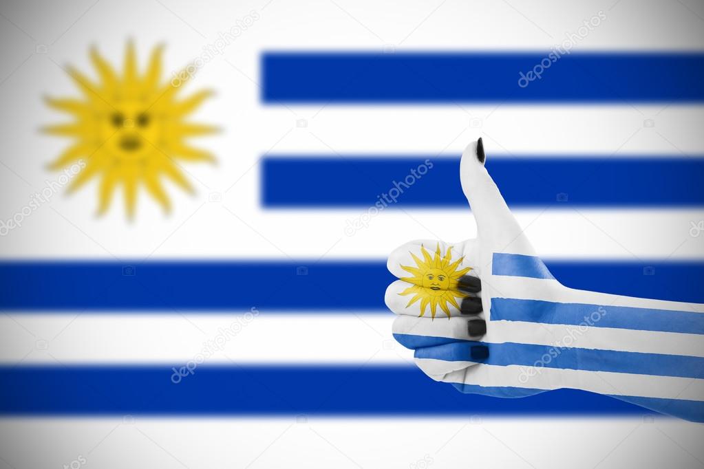 Flag of Uruguay on hand